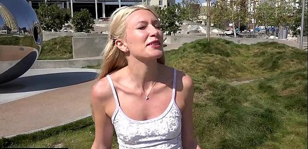  Russian MILF Angelina Bonnet flashes her tits in public